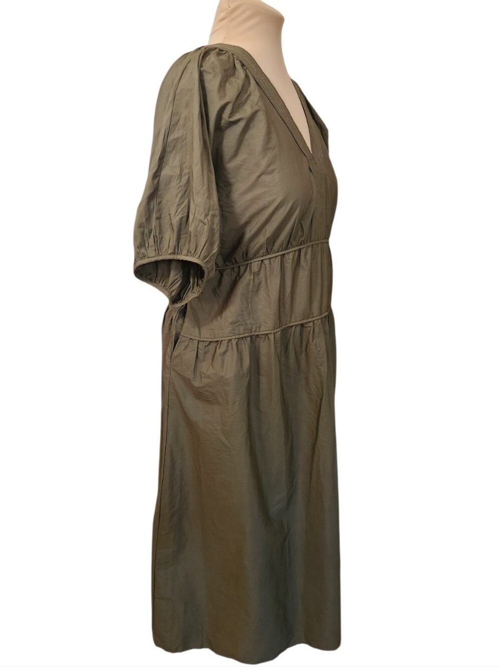 MADEWELL Puff Sleeve Maxi Prarie Dress in Poplin - Size XL - Picture 6 of 16